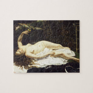 Frau mit einem Papagei von Gustave Courbet Puzzle