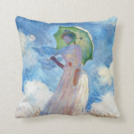 Frau mit einem Sonnenschirm Claude Monet Kissen