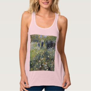 Frau mit einem Sonnenschirm in einem Garten von Au Tank Top