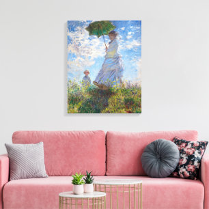 Frau mit einem Sonnenschirm Monet Leinwanddruck