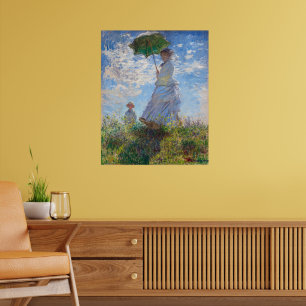 Frau mit einem Sonnenschirm Monet Poster