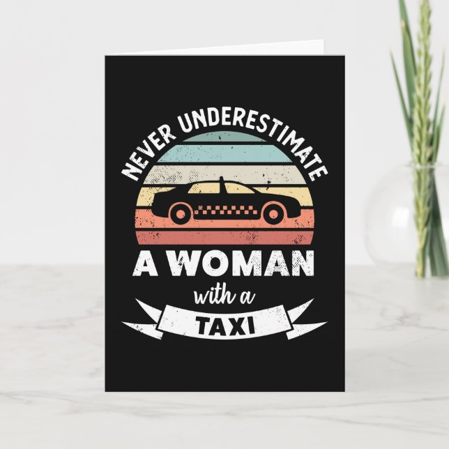 Frau mit einem Taxi Funny Cars Geschenk Mama Karte (Vorderseite)