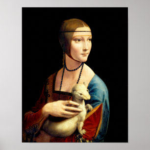 Frau mit einer Ermine von Leonardo Da Vinci Poster