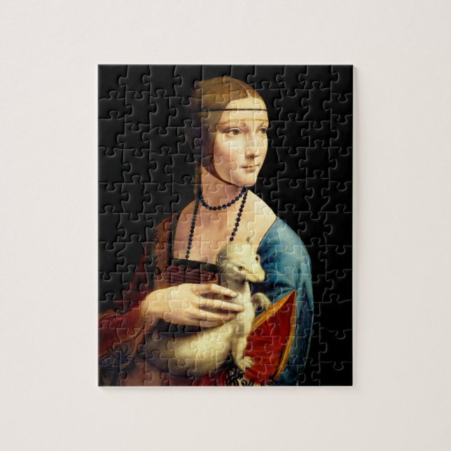 Frau mit einer Ermine von Leonardo Da Vinci Puzzle (Vertikal)