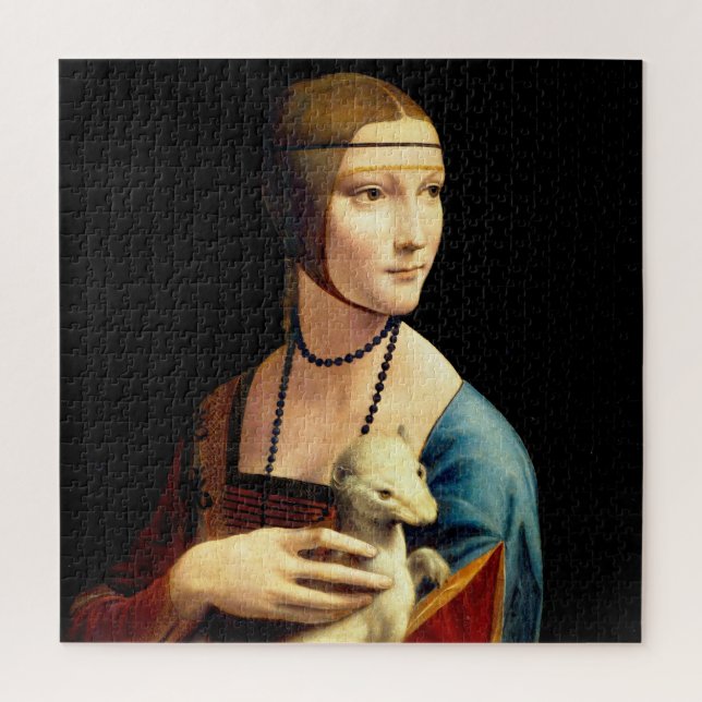 Frau mit einer Ermine von Leonardo Da Vinci Puzzle (Vertikal)