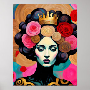 Frau mit einer Goldkrone Poster