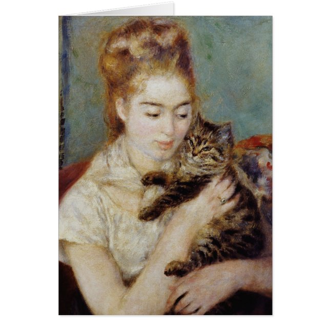 Frau mit einer Katze durch Pierre-Auguste Renoir (Vorne)