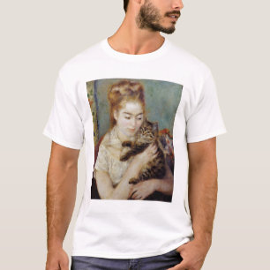 Frau mit einer Katze durch Pierre-Auguste Renoir T-Shirt