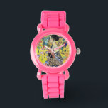 Frau mit Fan von Gustav Klimt Armbanduhr<br><div class="desc">Frau mit Fan von Gustav Klimt. Bitte besuchen Sie mein Geschäft für mehr interessantes Design und mehr Farbwahl. => zazzle.com/colorfulworld*</div>