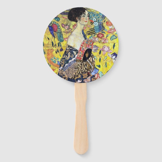 Frau mit Fan von Gustav Klimt Fächer (Rückseite)