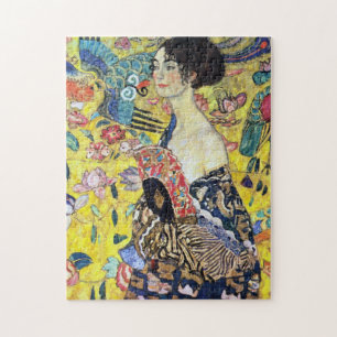 Frau mit Fan von Gustav Klimt Puzzle