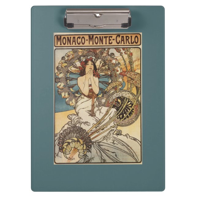 Frau mit Federn - PLM Bahnreise-Plakat Klemmbrett (Vorderseite)