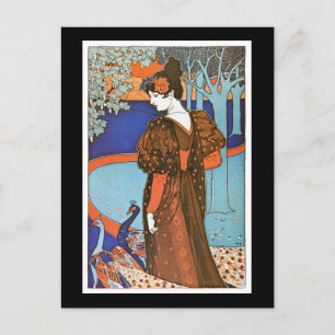 Frau mit Friedenstruppen - Louis Rhead Postkarte