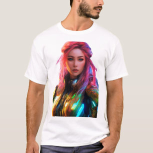 Frau mit futuristischer Schönheit T-Shirt