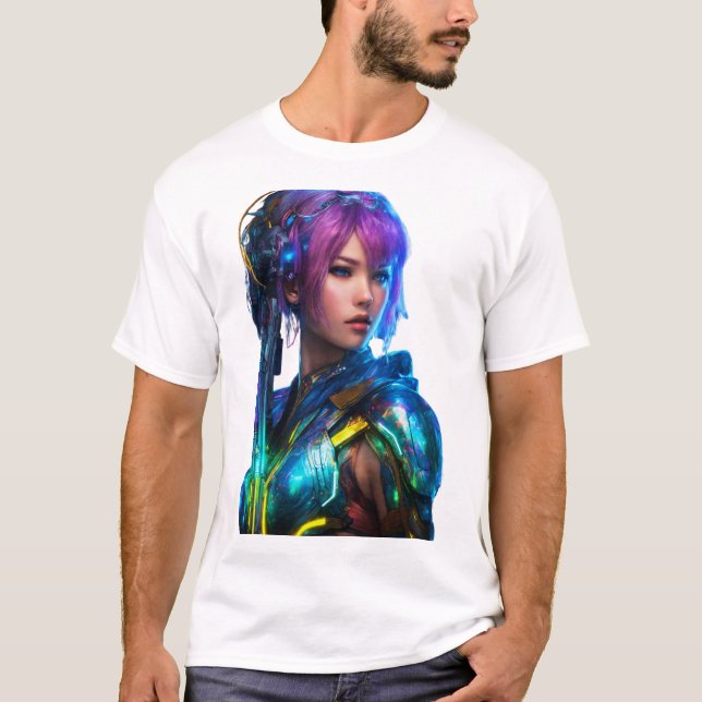 Frau mit futuristischer Schönheit T-Shirt (Vorderseite)