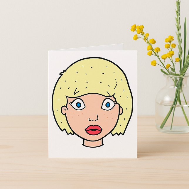 Frau mit gelbem Haar Karte (Von Creator hochgeladen)