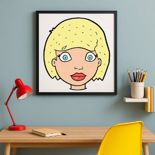 Frau mit gelbem Haar Poster