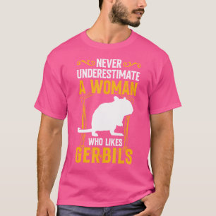 Frau mit Gerbil-Rodent-Wüstenrat T-Shirt