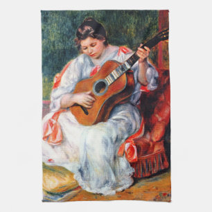 Frau mit Gitarre von Pierre Renoir Küchentuch