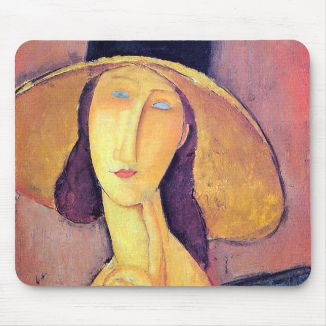 Frau mit Großhut, Modigliani Mousepad (Vorne)