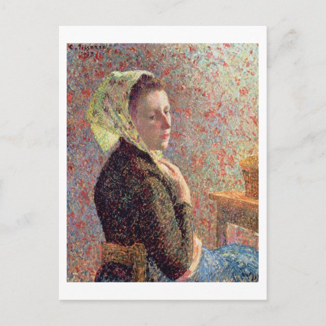 Frau mit grünem Kopftuch, 1893 Postkarte (Vorderseite)
