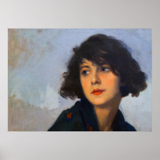 Frau mit grünem Schal, Cyprien Eugène Boulet Poster