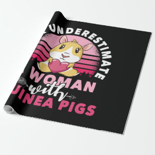 Frau mit Guinea Pig Cavy Roddent Geschenkpapier
