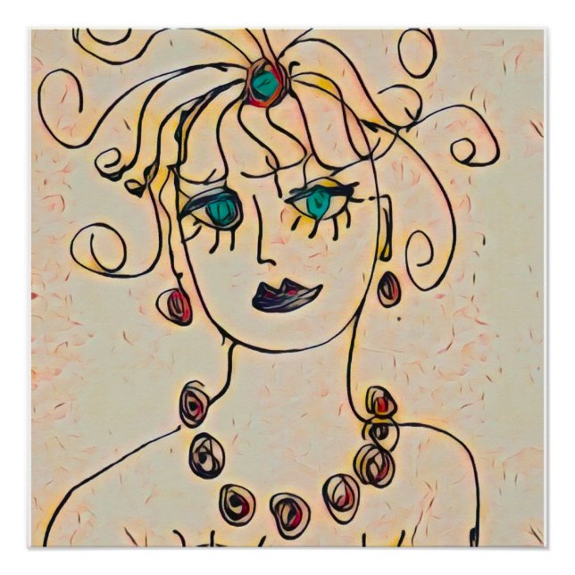 Frau mit Halskette Poster (Vorderseite)
