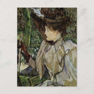 Frau mit Handschuhen von Toulouse-Lautrec Postkarte