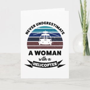 Frau mit Helicopter Funny Gift Mama Karte