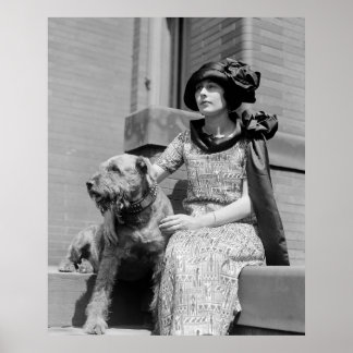 Frau mit Hund, 1920er Poster