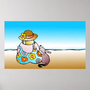 Frau mit Hund am Meer - Frau mit Hund am Meer Poster