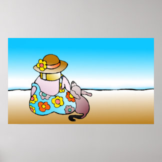 Frau mit Hund am Meer - Frau mit Hund am Meer Poster