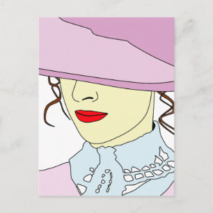 Frau mit Hut Postkarte