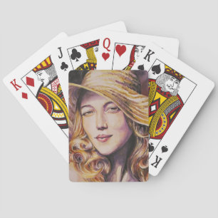 Frau mit Hut Spielkarten