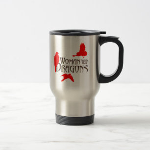 Frau mit ihren Drachen Reisebecher