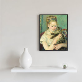 Frau mit Katze, Auguste Renoir Kunst Poster