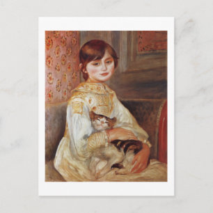 Frau mit Katze, Auguste Renoir Postkarte