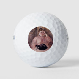 Frau mit Katze (von Edouard Manet) Golfball