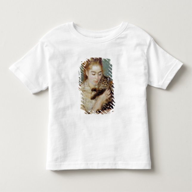 Frau mit Katze von Pierre-Auguste Renoir Kleinkind T-shirt (Vorderseite)