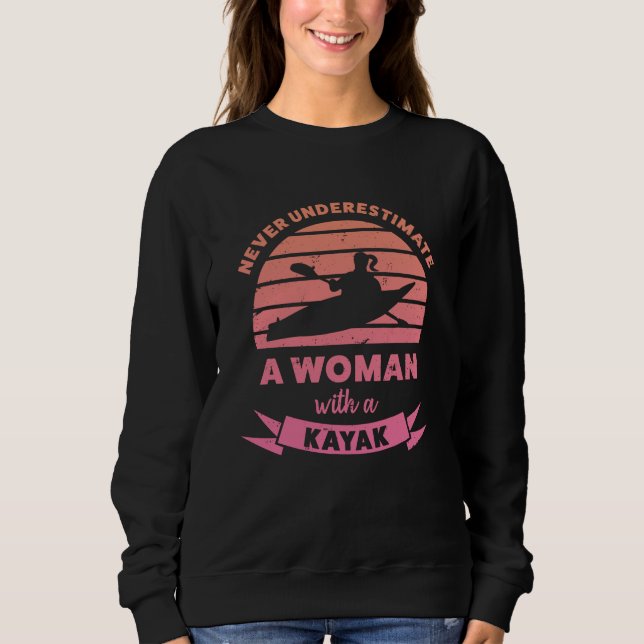 Frau mit Kayak Funny Gifts Ehefrau Sweatshirt (Vorderseite)