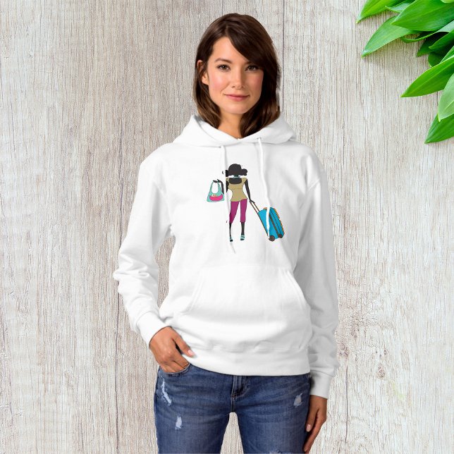 Frau mit Koffer Hoodie (Von Creator hochgeladen)
