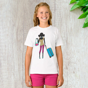 Frau mit Koffer T-Shirt