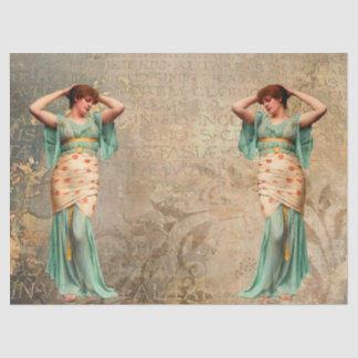 Frau mit lateinischer Schrift Seidenpapier