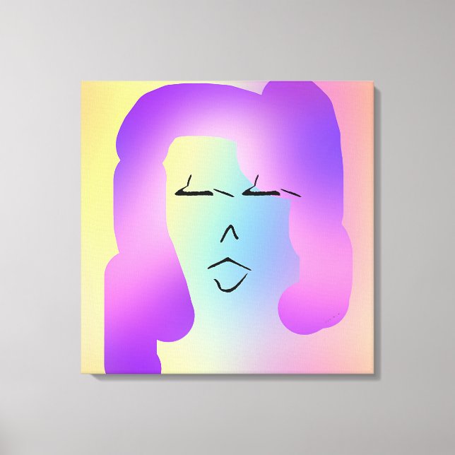 Frau mit Lila Haar-Poster Leinwanddruck (Vorderseite)