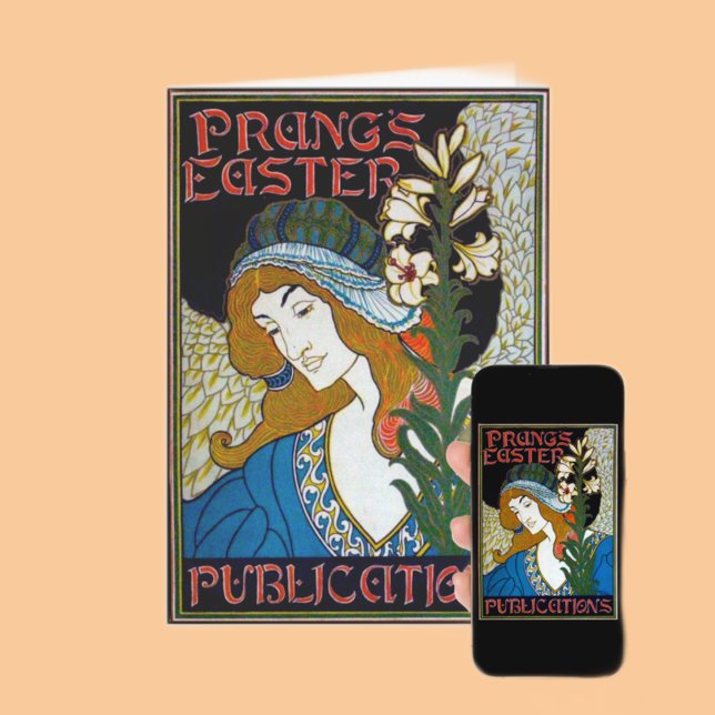 Frau mit Lily Feiertagskarte (Von Creator hochgeladen)