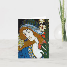 Frau mit Lily Feiertagskarte