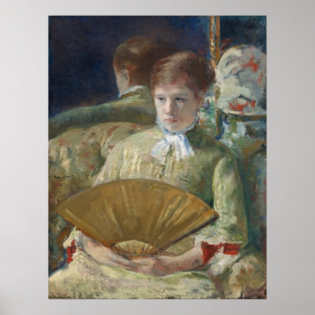 Frau mit Lüfter - Mary Cassatt Fine Art Poster (Vorne)