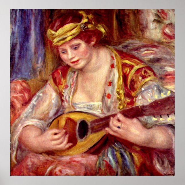 Frau mit Mandolin Poster (Vorne)
