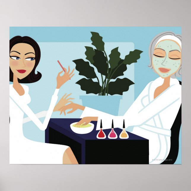 Frau mit Maniküre und Gesichtszügen im Wellness-Ce Poster (Vorne)
